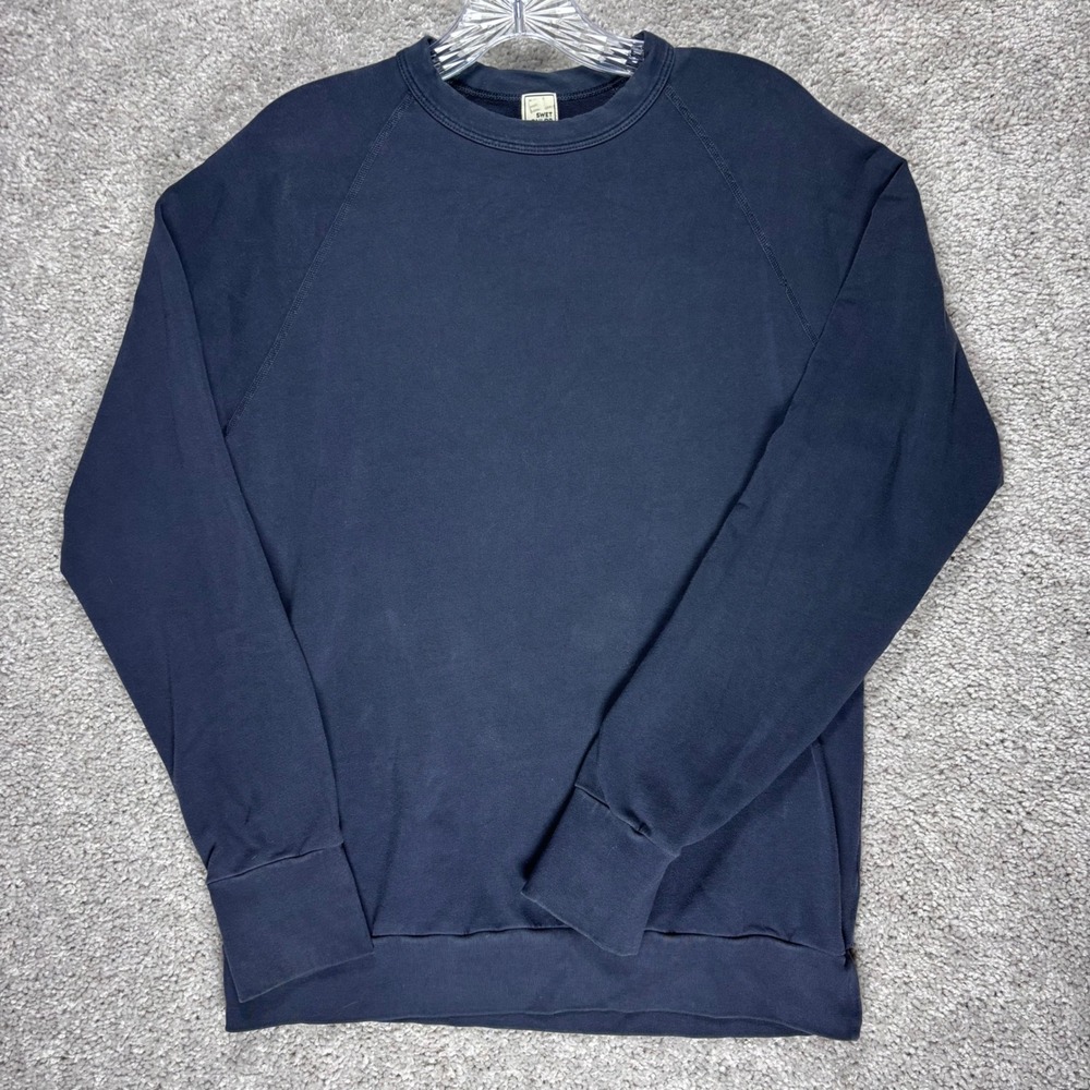 Swet Tailor Mens Navy Blue Cotton Spandex‎ Raglan Crewneck Sweatshirt Large USA